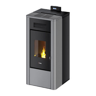 stufa a pellet cadel river idro 16 ad acqua 16,1 kw wifi titanium