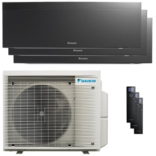 condizionatore daikin emura 3 trial split 12000+15000+18000 btu inverter a+ wifi unità esterna 7.4 kw nero