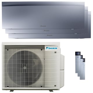 condizionatore daikin emura 3 trial split 7000+9000+15000 btu inverter a++ wifi unità esterna 5 kw silver