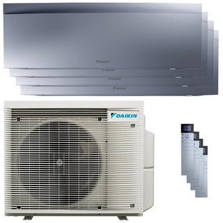 condizionatore daikin emura 3 quadri split 7000+9000+9000+18000 btu inverter a++ wifi unità esterna 7.4 kw silver
