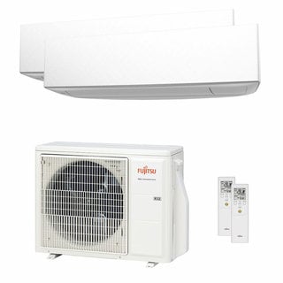 condizionatore fujitsu serie ke dual split 7000+12000 btu inverter a++  unità esterna 5 kw 