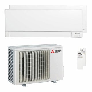 condizionatore mitsubishi electric serie ay dual split 9000+9000 btu inverter a++ wifi unità esterna 5.3 kw