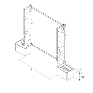 320x320 piedini pap f per appoggio pavimento ventilconvettore sabiana carisma whisper con mobile