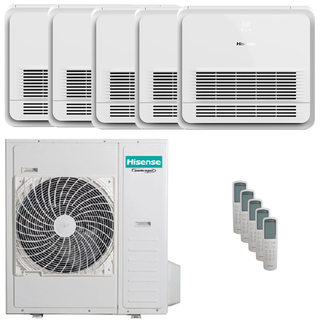 condizionatore hisense console akt penta split 9000+9000+12000+12000+12000 btu inverter unità esterna 12.5 kw 