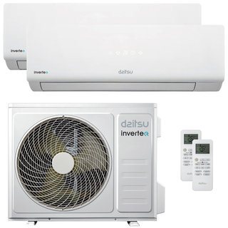 condizionatore daitsu - gruppo fujitsu - serie eco dt-2/3 dual split 12000+12000 btu inverter a++ esterna 7,9 kw