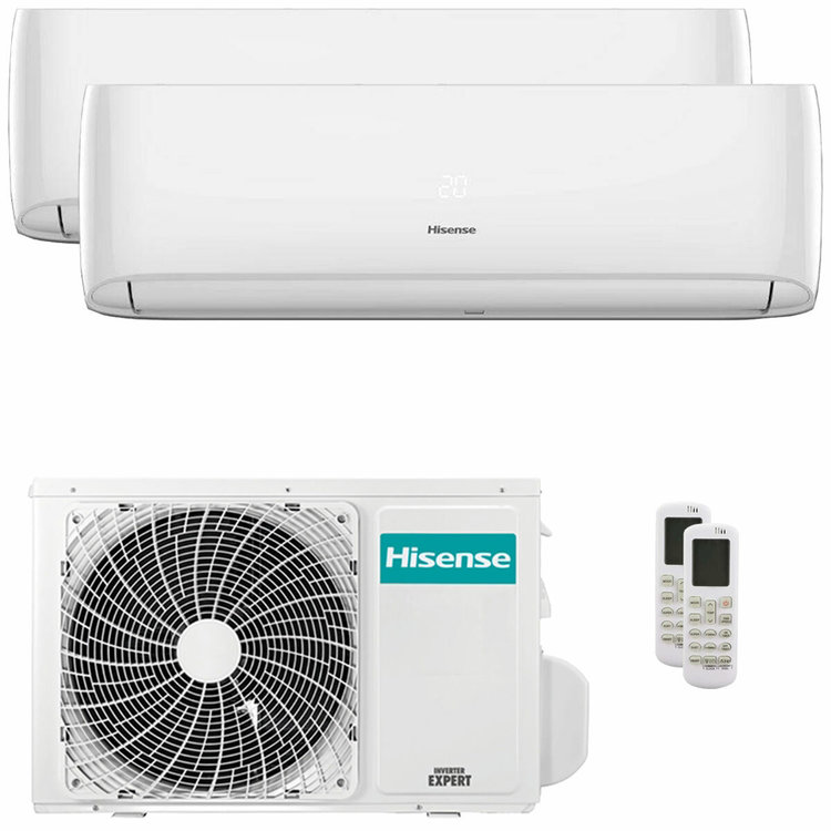 condizionatore hisense hi-comfort dual split 7000+9000 btu inverter a++ wifi unità esterna 4,1 kw