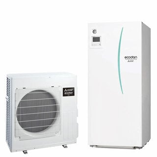 pompa di calore aria acqua mitsubishi electric ecodan 7,5 kw splittata con hydrotank 170 lt r32 inverter a++