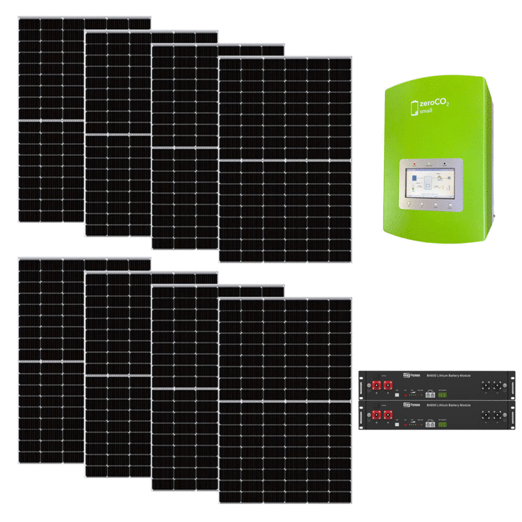 kit fotovoltaico 3 kw sunpro power con inverter ibrido energy zeroco2 small 3 kw + accumulo - monofase wifi