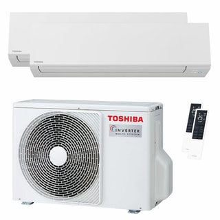 condizionatore toshiba shorai edge white dual split 12000+12000 btu inverter a++ wifi unità esterna 5.2 kw