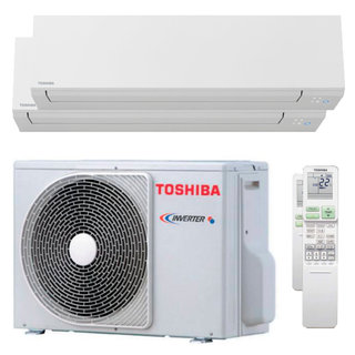 condizionatore toshiba  shorai edge dual split 5000+5000 btu inverter a wifi unità esterna 4,0 kw
