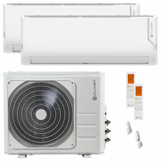 condizionatore clivet cristallo 2 dual split 12000+24000 btu inverter a++ wifi unità esterna 10.5 kw 