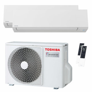 condizionatore toshiba shorai edge white dual split 5000+16000 btu inverter a++ wifi unità esterna 5.2 kw 