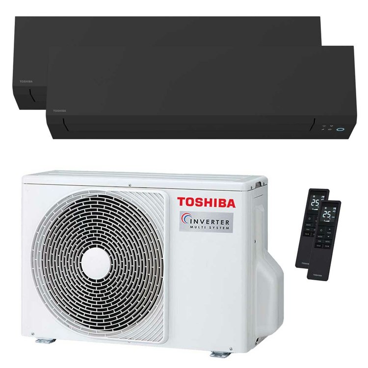 condizionatore toshiba shorai edge black dual split 7000+16000 btu inverter a++ wifi unità esterna 5.2 kw 