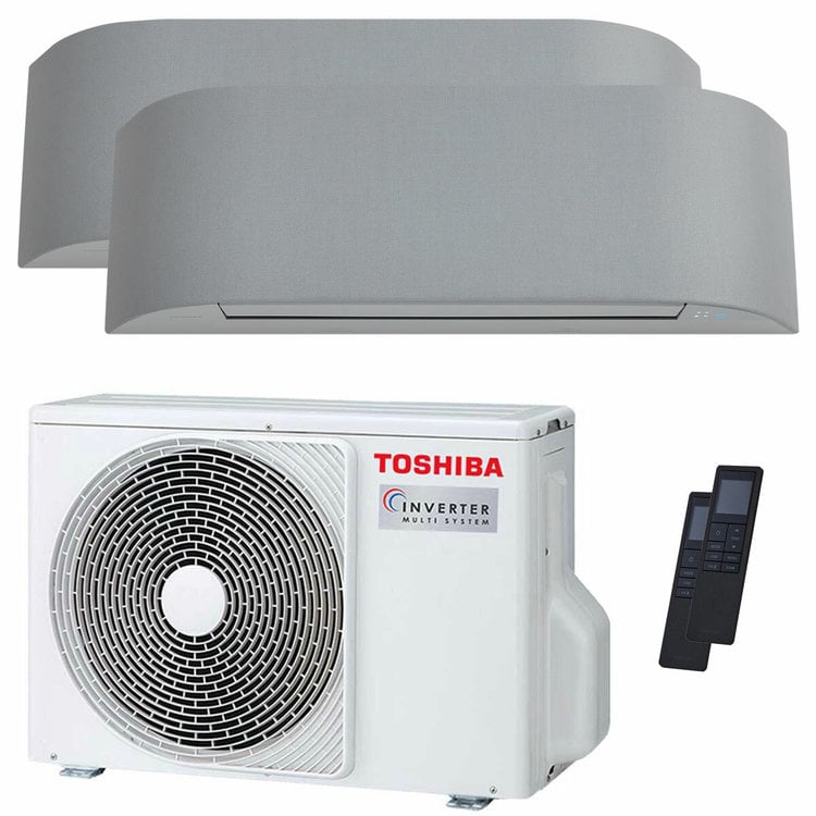 condizionatore toshiba haori dual split 12000+12000 btu inverter a++ wifi unità esterna 5,2 kw