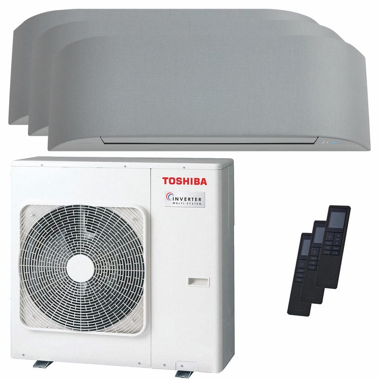 condizionatore toshiba haori trial split 7000+7000+16000 btu inverter a+++ wifi unità esterna 7 kw 
