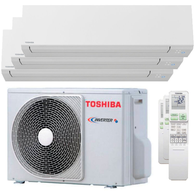 condizionatore toshiba  shorai edge trial split 5000+7000+16000 btu inverter a++ wifi unità esterna 5,2 kw