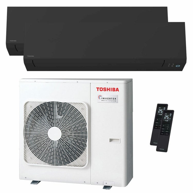 condizionatore toshiba shorai edge black dual split 18000+18000 btu inverter a++ wifi unità esterna 10 kw 