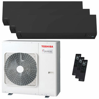 condizionatore toshiba shorai edge black trial split 7000+7000+16000 btu inverter a+++ wifi unità esterna 7 kw 