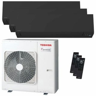 condizionatore toshiba shorai edge black trial split 5000+7000+18000 btu inverter a+++ wifi unità esterna 7 kw 