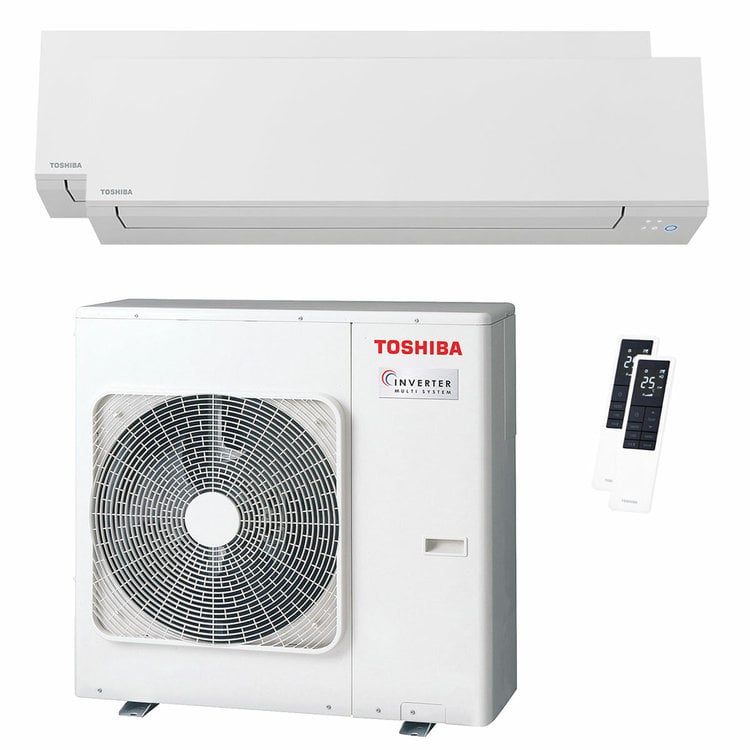 condizionatore toshiba shorai edge white dual split 12000+18000 btu inverter a+++ wifi unità esterna 8 kw 