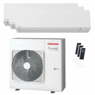 condizionatore toshiba shorai edge white trial split 5000+5000+18000 btu inverter a+++ wifi unità esterna 7 kw 