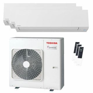 condizionatore toshiba shorai edge white trial split 5000+7000+18000 btu inverter a+++ wifi unità esterna 7 kw 