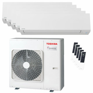 condizionatore toshiba shorai edge white penta split 9000+9000+9000+12000+12000 btu inverter a++ wifi unità esterna 10 kw 
