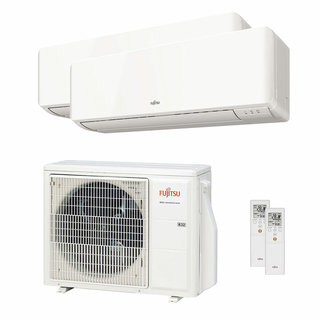 condizionatore fujitsu serie km dual split 9000+12000 btu inverter a+  unità esterna 5.4 kw 