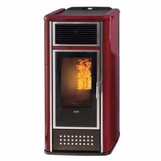 stufa a pellet klover belvedere 28  23,7 kw  acqua+aria+kit acs bordeaux