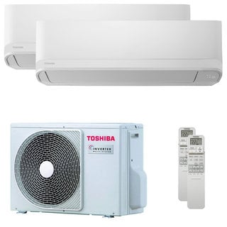 condizionatore toshiba seiya smart dual split 5000+7000 btu inverter a++ wifi unità esterna 3.3 kw 