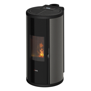 stufa a pellet cadel sound 5 up 5,5 kw ad aria wifi titanium