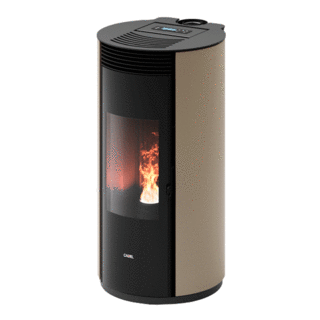 stufa a pellet cadel spin plus 9 8,5 kw ad aria canalizzata wifi light bronze