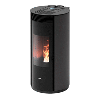 stufa a pellet cadel spin plus 9 8,5 kw ad aria canalizzata wifi titanium