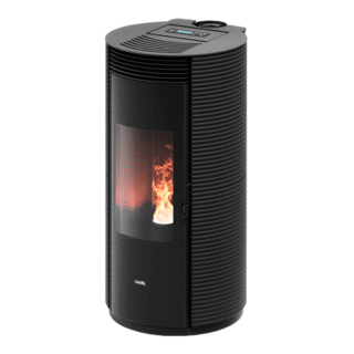 stufa a pellet cadel spin plus 9 8,5 kw ad aria canalizzata wifi ghisa nero