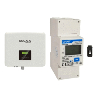 kit fotovoltaico solax con inverter ibrido solax x1 hybrid 3.7dc g4 3,7 kw monofase + meter solax ddsu666 monofase + modulo wifi solax pocket wi-fi v3.0