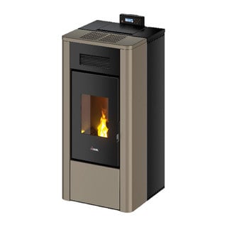 stufa a pellet cadel river idro 16 ad acqua 16,1 kw wifi light bronze