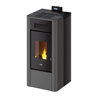 stufa a pellet cadel river idro 16 ad acqua 16,1 kw wifi antracite