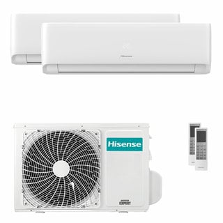 condizionatore hisense ecosense dual split 7000+7000 btu inverter a++ wifi unità esterna 3.5 kw 