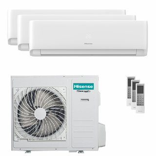 condizionatore hisense ecosense trial split 7000+18000+18000 btu inverter a++ wifi unità esterna 10 kw 