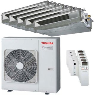 condizionatore toshiba canalizzabile u2 penta split 7000+7000+9000+9000+12000 btu inverter a++ unità esterna 10,0 kw