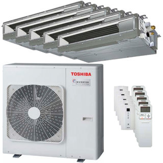 condizionatore toshiba canalizzabile u2 penta split 9000+9000+9000+12000+12000 btu inverter a++ unità esterna 10,0 kw