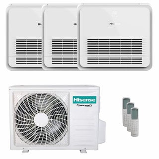 condizionatore hisense console akt trial split 9000+9000+18000 btu inverter a++  unità esterna 7 kw 
