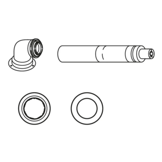 320x320 kit scarico fumi coassiale orizzontale bosch fc set60 c13x o60 slash 100 mm serie condens