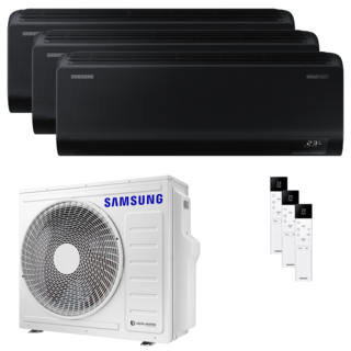 condizionatore samsung windfree black trial split 7000+12000+12000 btu inverter a++ wifi unità esterna 6.8 kw 