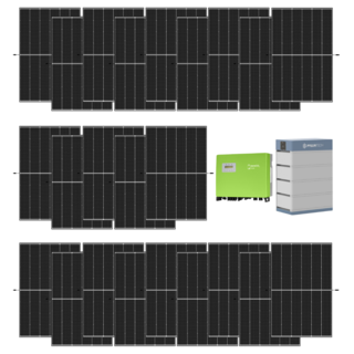 kit fotovoltaico 10 kw con 23 pannelli fotovoltaici trina solar 450 w + inverter energy trifase 10 kw +  4 batterie di accumulo pylontech 3,55 kw