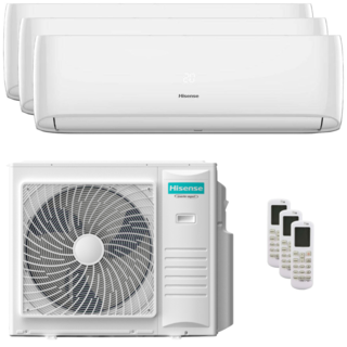 condizionatore hisense hi-comfort 2025 trial split 9000+9000+24000 btu inverter a++ wifi unità esterna 10 kw 
