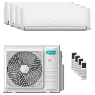 condizionatore hisense hi-comfort 2025 quadri split 12000+12000+12000+12000 btu inverter a++ wifi unità esterna 10 kw 