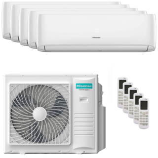 condizionatore hisense hi-comfort 2025 penta split 7000+7000+7000+9000+9000 btu inverter a++ wifi unità esterna 10 kw 