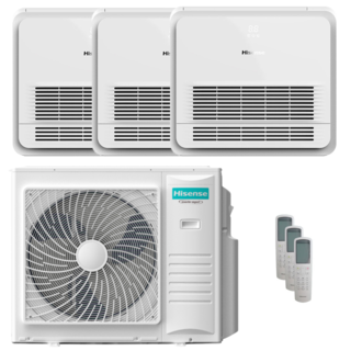 condizionatore hisense console akt trial split 12000+18000+18000 btu inverter a++  unità esterna 10 kw 