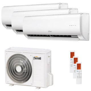 condizionatore ferroli giada trial split 12000+12000+12000 btu inverter a+ wifi unità esterna 7.9 kw 